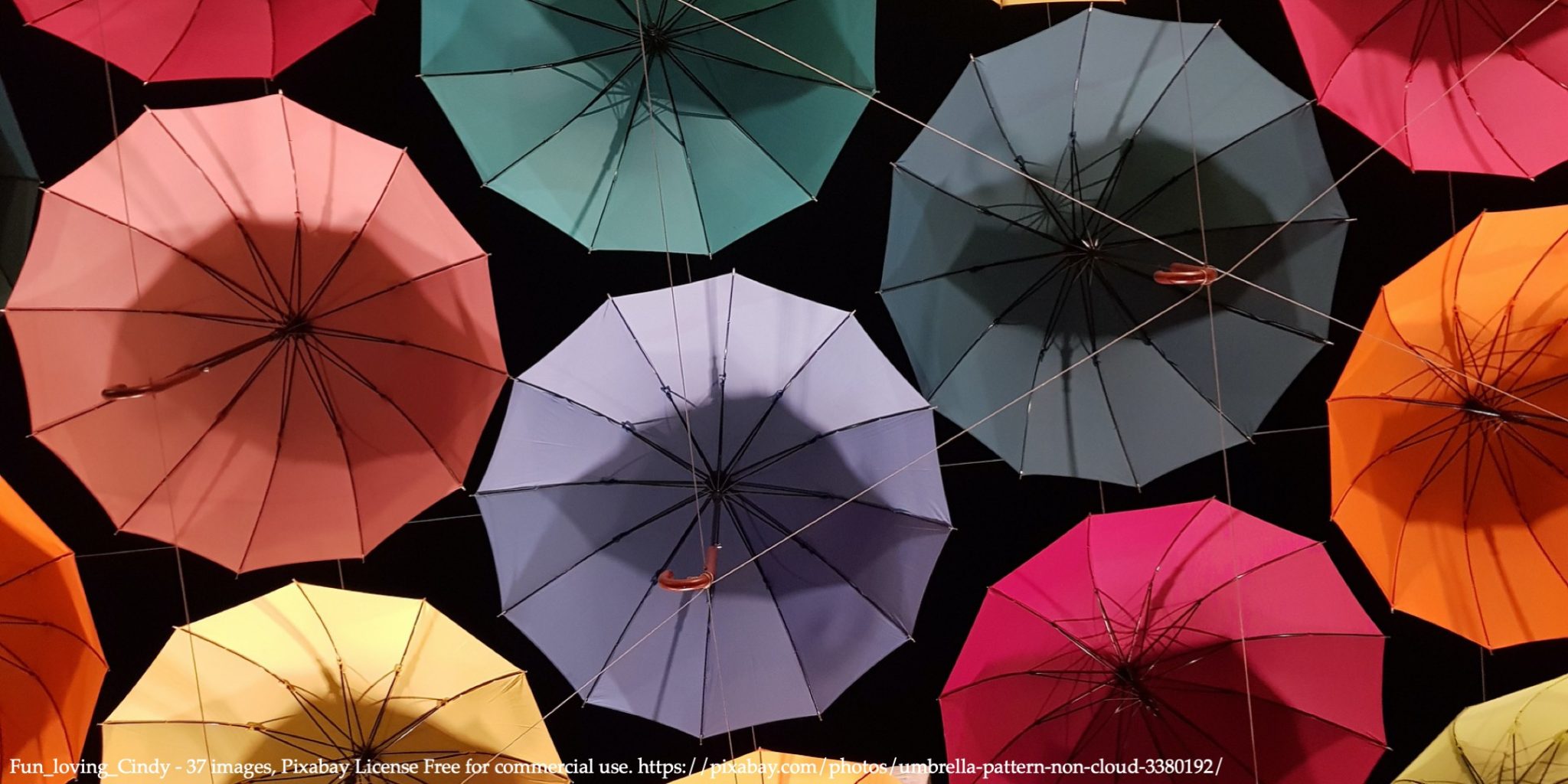 Image of numerous different coloured umbrellas photographed from above representing Belarusian SMEs