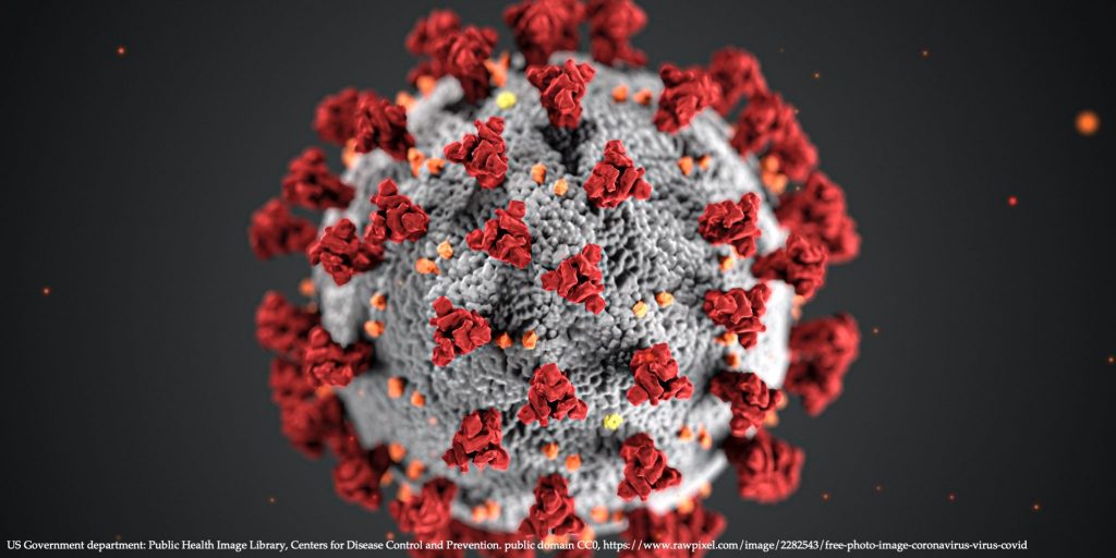 An image with COVID19 virus visualisation