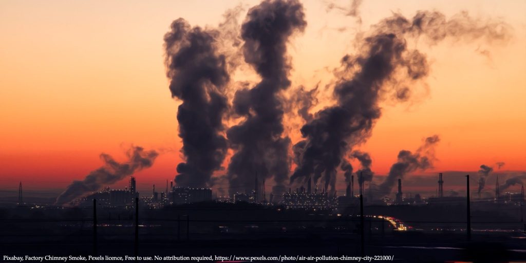 Factory with chimney smoke representing air-quality Eastern Europe