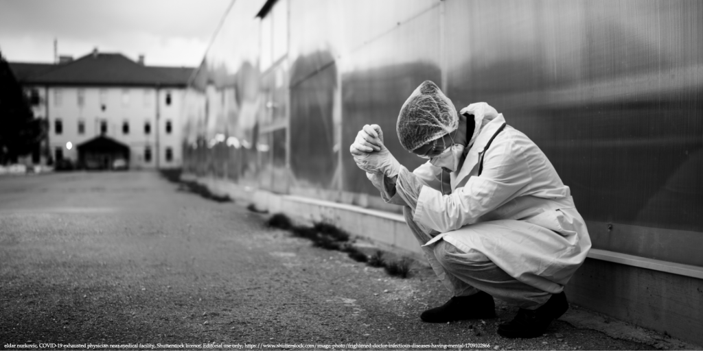 Doctor outside COVID-19 isolation center representing covid-19 pandemic mortality